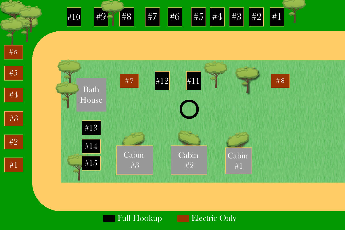 Campsite Map at Anchor Inn Campgrounds in Port Wing, Wisconsin